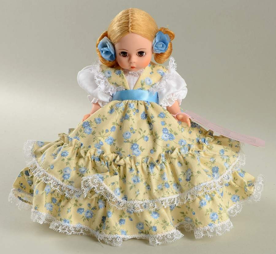 Little Women Amy - Yellow Dress With Blue Flowers - No Box by Madame Alexander-1