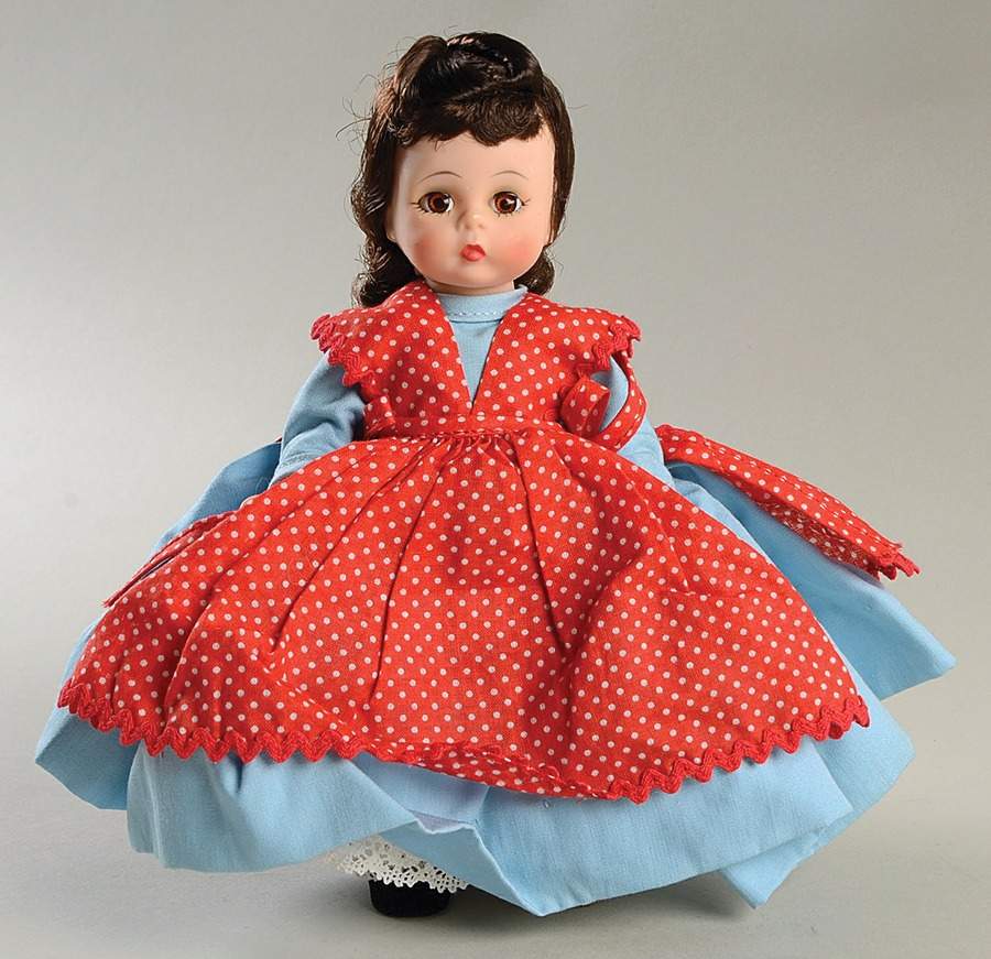 Little Women Jo-Red Polka Dot Apron-No Necklace - Boxed by Madame Alexander-1