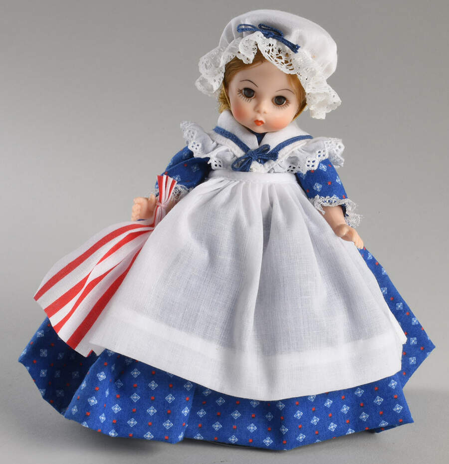 Storybook-Doll Betsy Ross-Blue Dress White & Red Square - Boxed by Madame Alexander-1