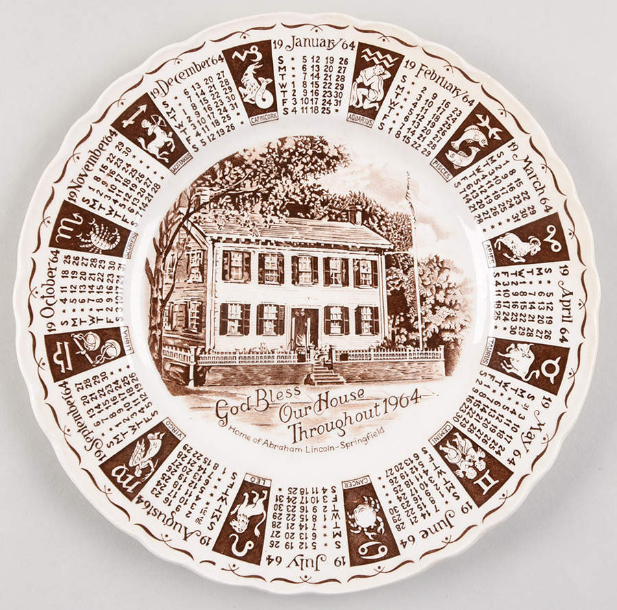 God Bless Our House Calender Plate 1964-Brown - No Box by Alfred Meakin-1