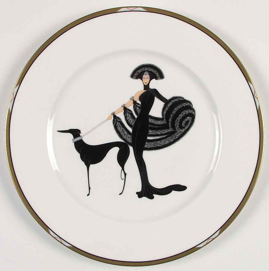 Erte' Plates Symphony In Black - Boxed by Mikasa-1