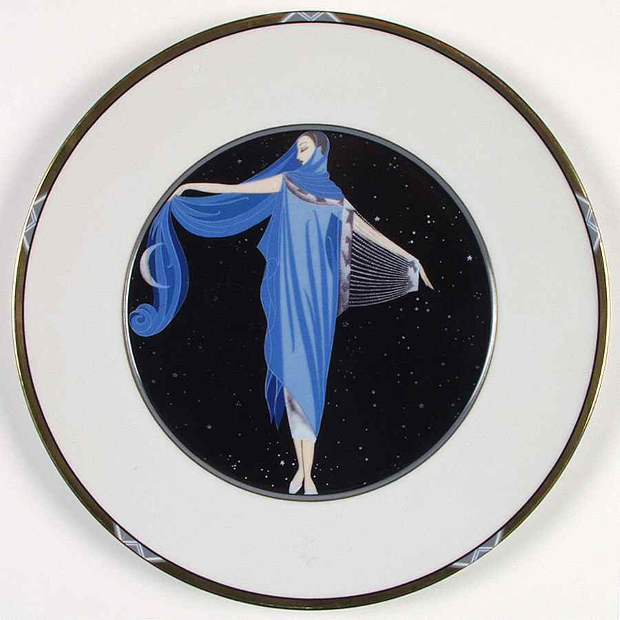 Erte' Plates Moonlight - No Box by Mikasa-1