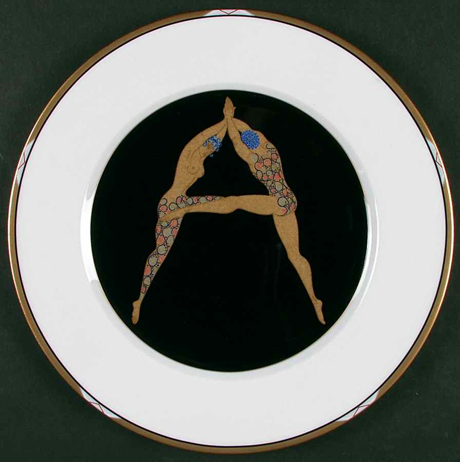 Erte' Plates The Alphabet A - No Box by Mikasa-1