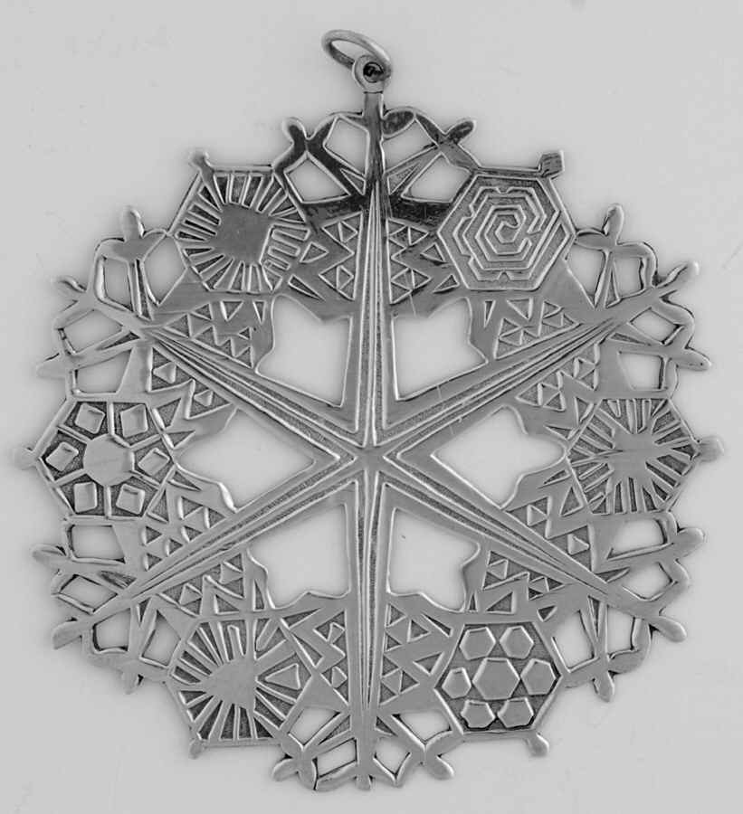 Snowflake-Sterling Silver 1974-Snowflake By Jozef Domjan - Boxed by Metropolitan Museum-1
