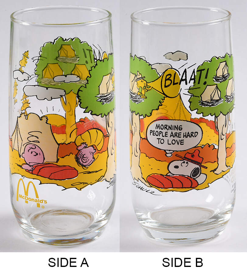 Camp Snoopy-Glassware Morning People Are Hard To Love - No Box by McDonalds-1