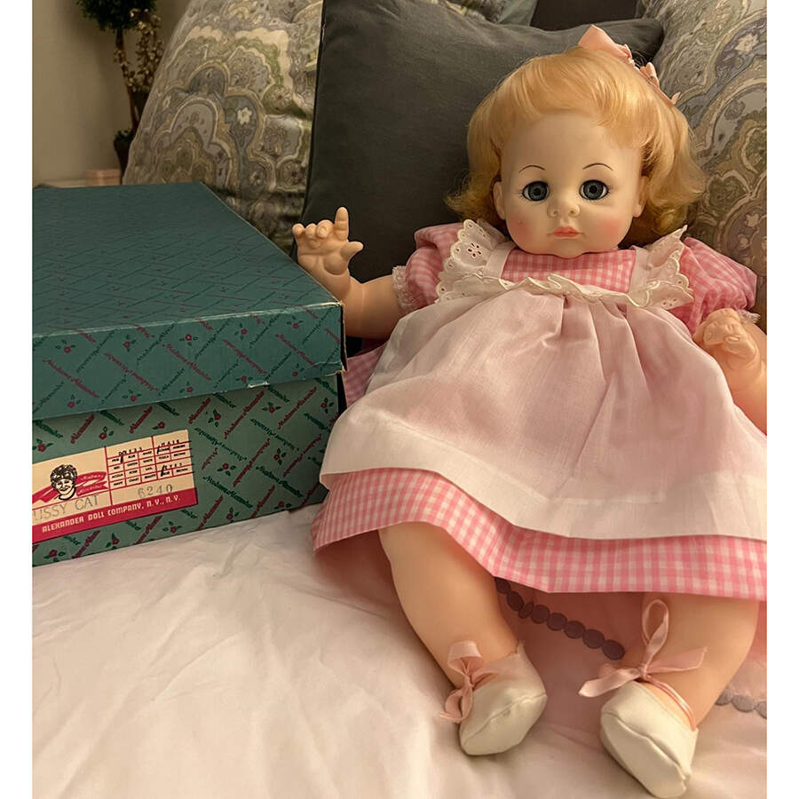 Babies-Doll Pussy Cat-Pink Gingham Dress - Boxed by Madame Alexander-1