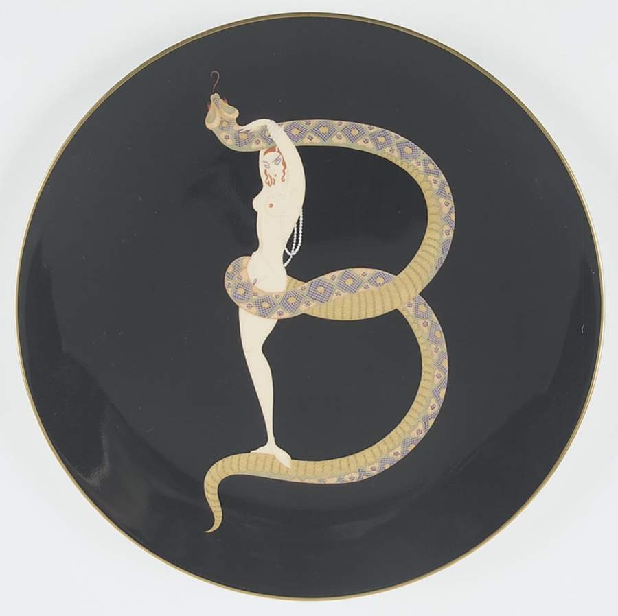 Erte' Collectible Giftware Alphabet B Salad Plate - Boxed by Mikasa-1