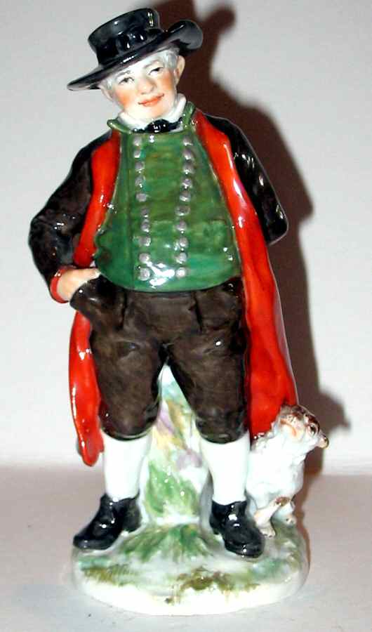 Meissen Figurines & Giftware Man W/ Dog - No Box by Meissen (Germany)-1