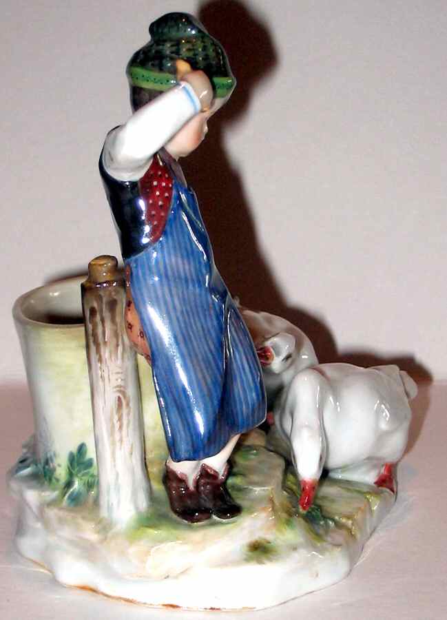 Meissen Figurines & Giftware Boy W/ Geese - No Box by Meissen (Germany)-1