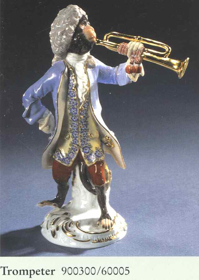 Monkey Band-Meissen Trumpeter - No Box by Meissen (Germany)-1