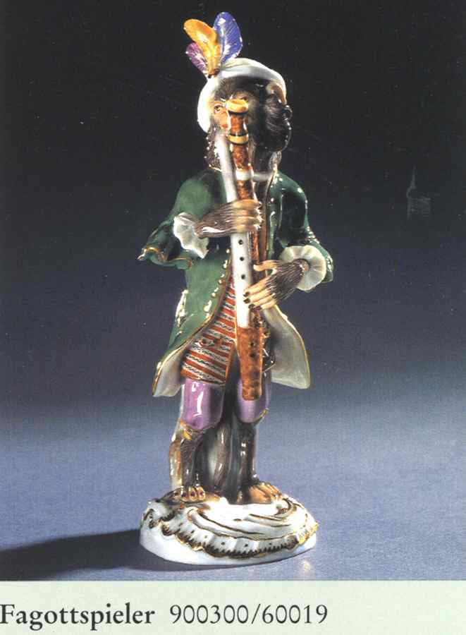 Monkey Band-Meissen Bassoon Player - No Box by Meissen (Germany)-1