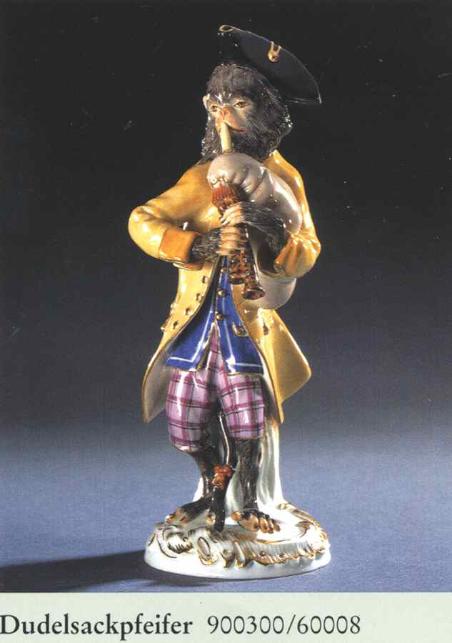 Monkey Band-Meissen Piper - No Box by Meissen (Germany)-1