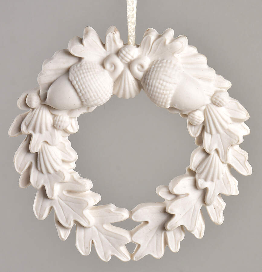Margaret Furlong Ornaments Oak And Acorn Wreath-White - Boxed by Margaret Furlong-1