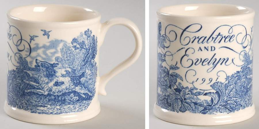 Crabtree & Evelyn Annual Mug 1991 Blue - No Box by Mason's-1
