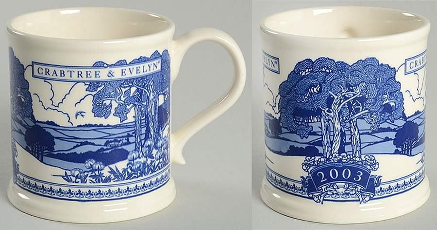 Crabtree & Evelyn Annual Mug 2003 Blue - No Box by Mason's-1