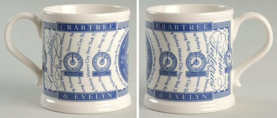 Crabtree & Evelyn Annual Mug 2000 Blue - No Box by Mason's-1