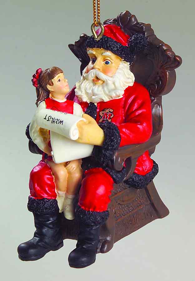 Collegiate Wishlist Santa Ornament University Of Maryland - Boxed by Memory Company-1