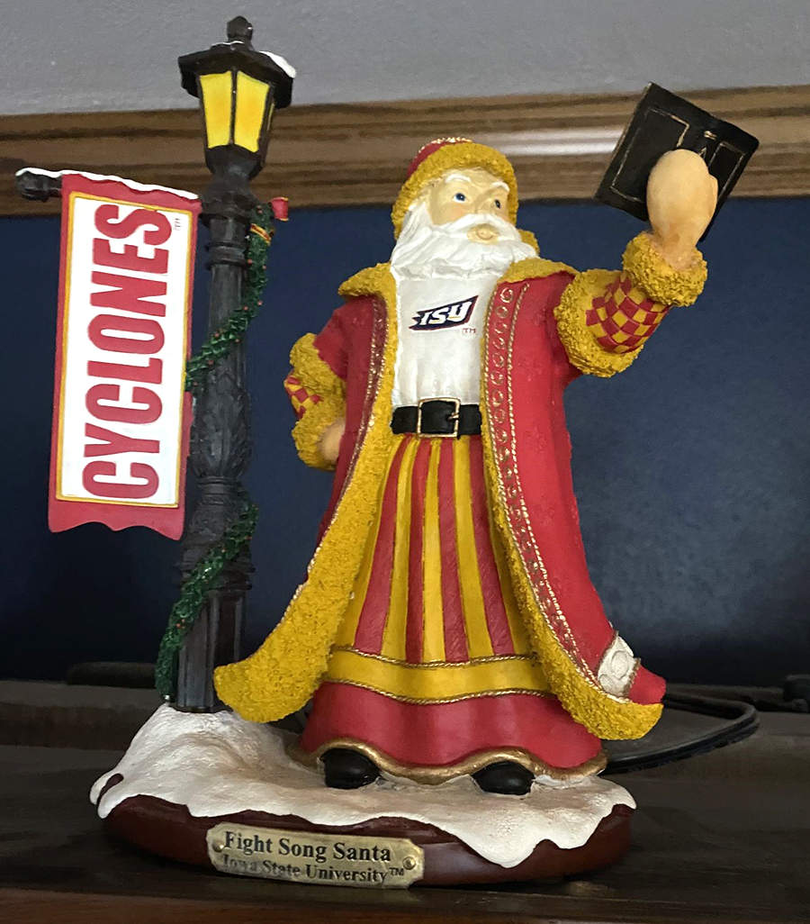 Collegiate Fight Song Santa Figurine Iowa State University - No Box by Memory Company-1