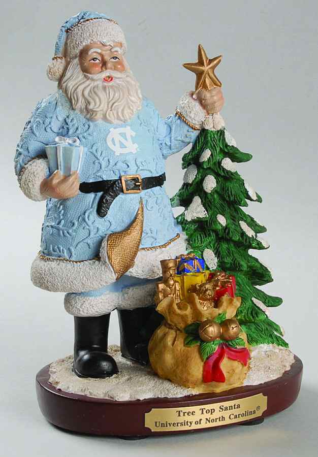 Collegiate Tree Top Santa Figurine University Of North Carolina - Boxed by Memory Company-1