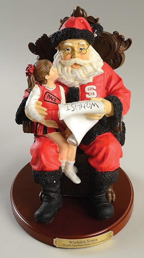 Collegiate Wishlist Santa Figurine North Carolina State University - Boxed by Memory Company-1