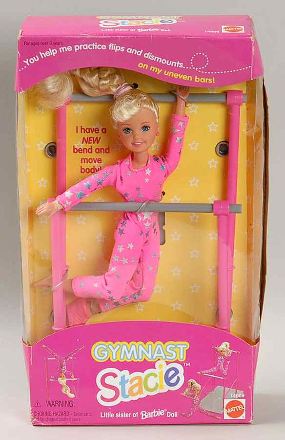 Barbie & Ken Dolls Gymnast Stacie-Little Sister Of Barbie - With Box 108 by Mattel-1