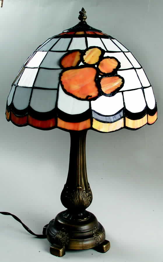 Collegiate Lamps-Stained Glass Clemson-Tigers Lamp - Boxed by Memory Company-1