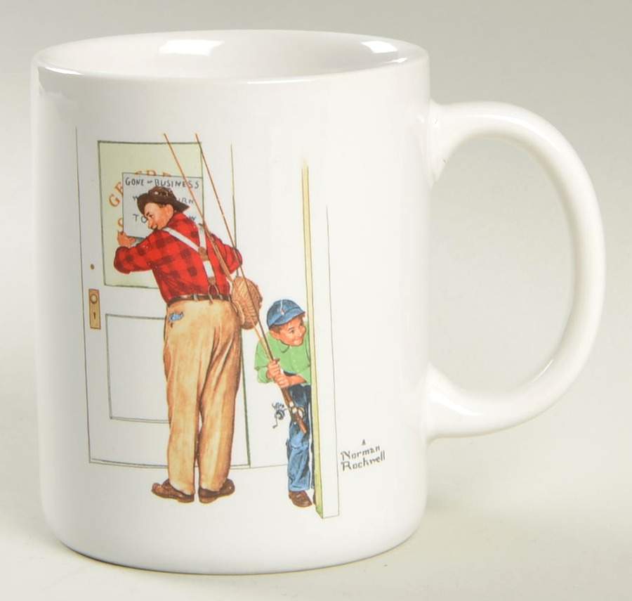 Norman Rockwell Mugs Closed For Business - No Box by Museum Collections-1