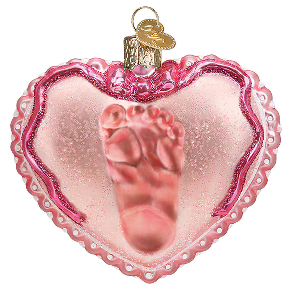 Old World Christmas Baby Girl's Footprint - No Box Nb3075 by Old World Christmas (Newer)-1