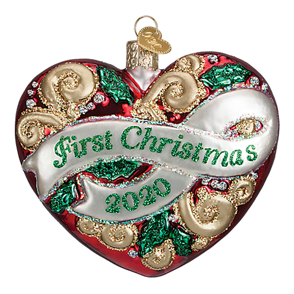 First Christmas Heart 2020-First Christmas Heart - No Box by Old World Christmas (Newer)-1