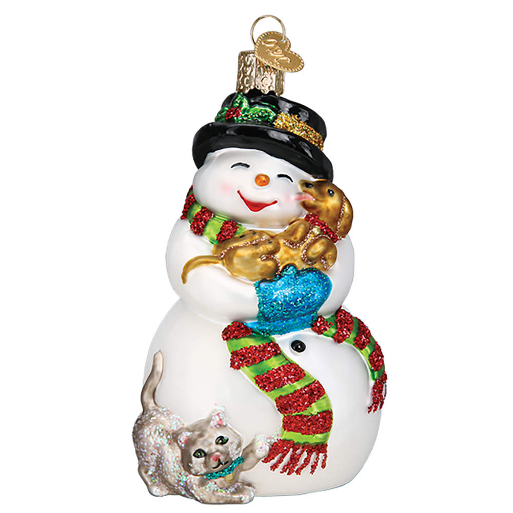 Old World Christmas Snowman With Playful Pets - No Box Nb3070 by Old World Christmas (Newer)-1