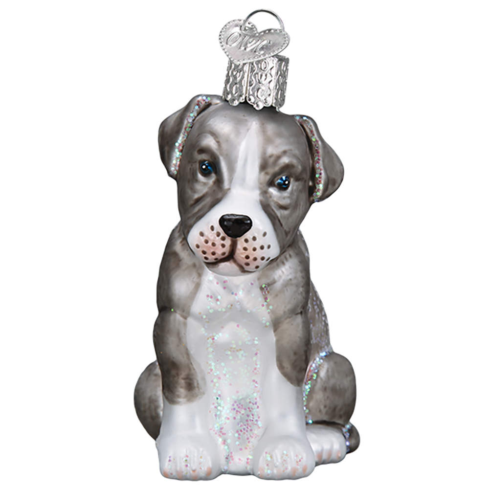 Old World Christmas Pitbull Pup - No Box Nb3044 by Old World Christmas (Newer)-1