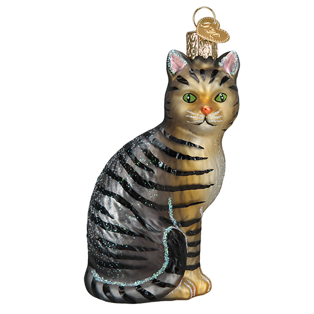 Old World Christmas Tabby Cat - No Box Nb3033 by Old World Christmas (Newer)-1