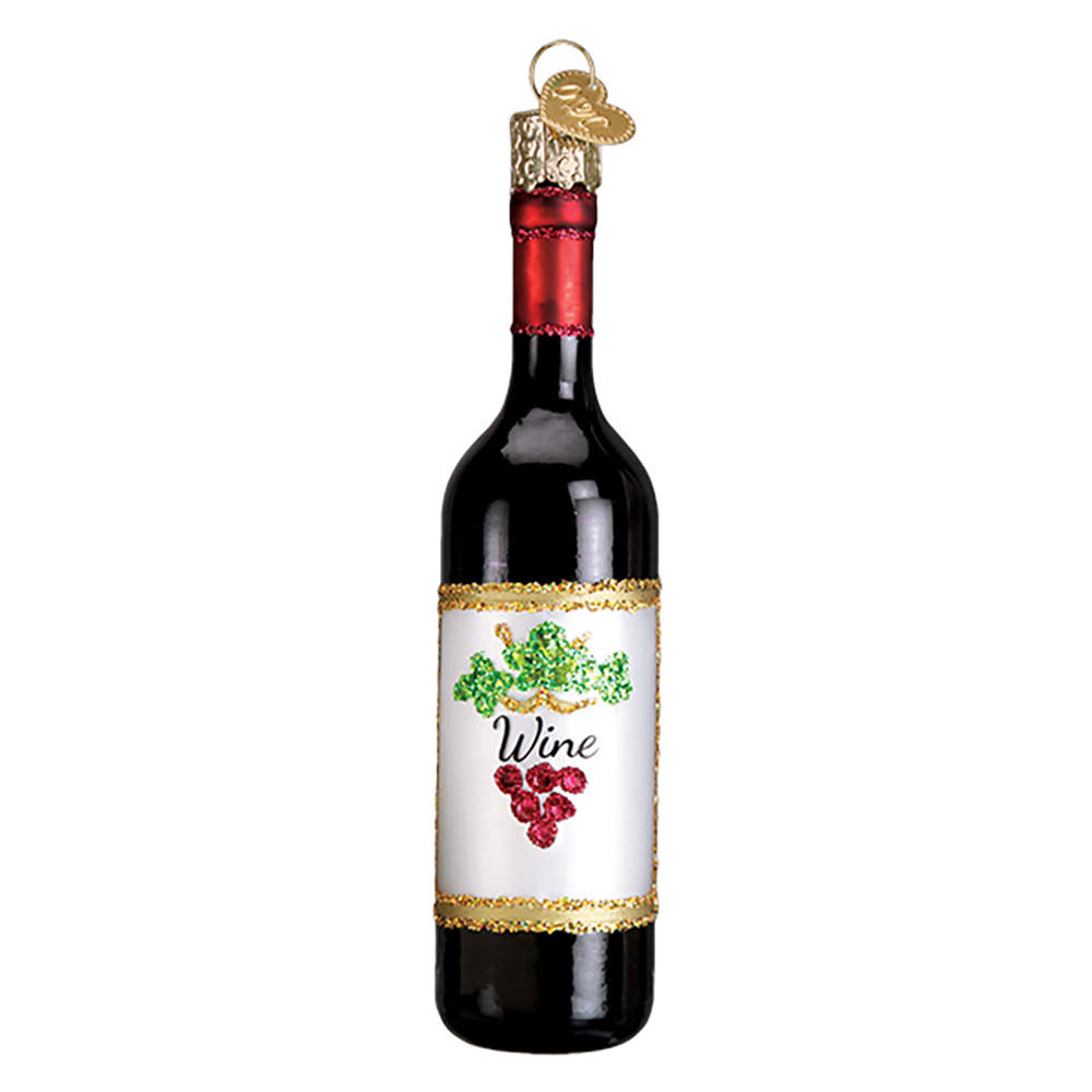 Old World Christmas Red Wine Bottle - No Box Nb2614 by Old World Christmas (Newer)-1