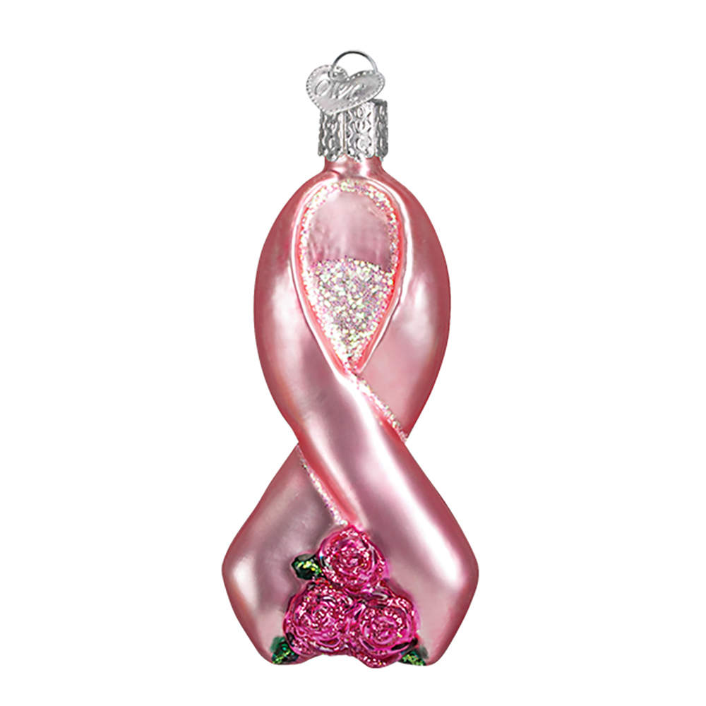 Old World Christmas Pink Ribbon W/ Roses - No Box Nb2279 by Old World Christmas (Newer)-1