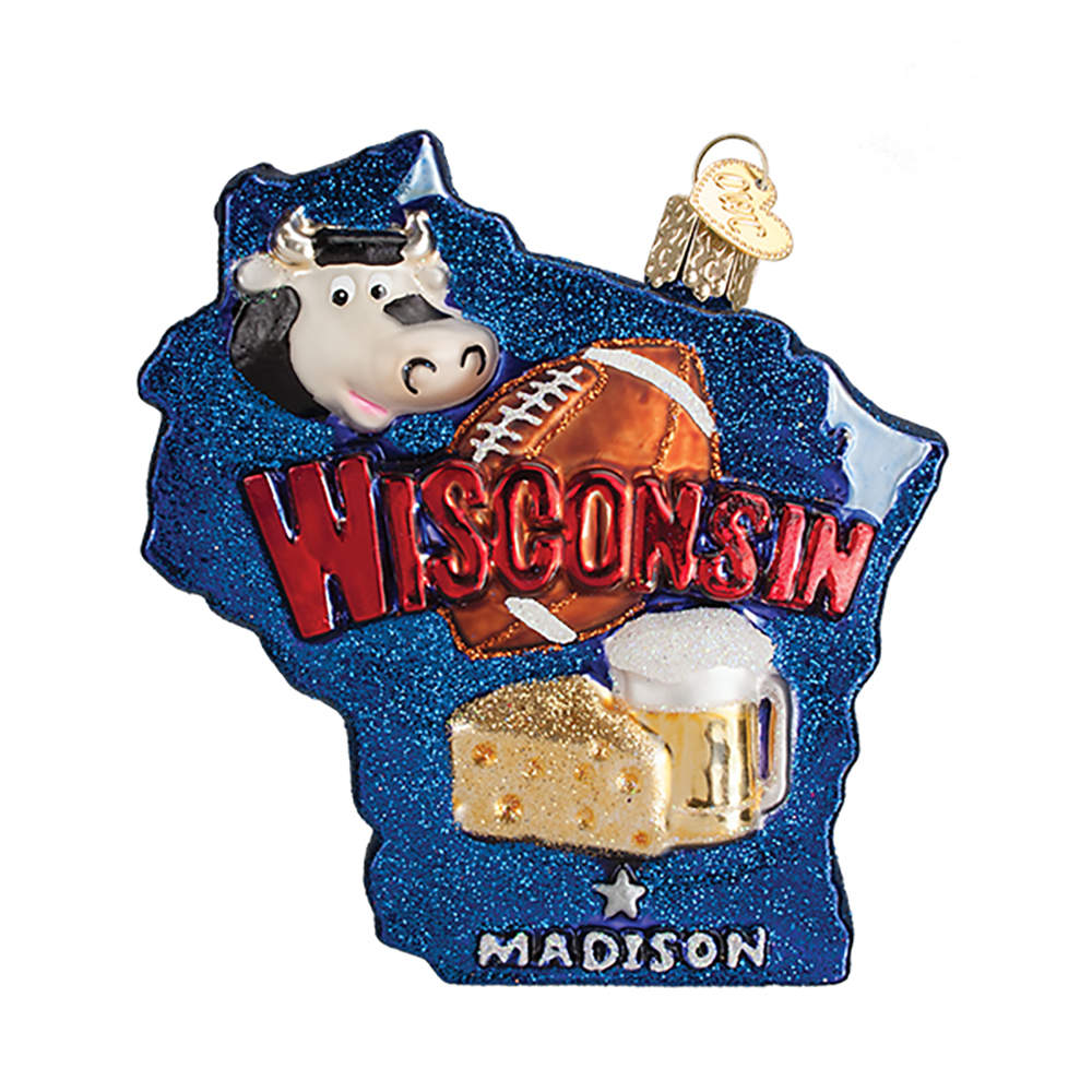 Old World Christmas State Of Wisconsin - No Box Nb2182 by Old World Christmas (Newer)-1