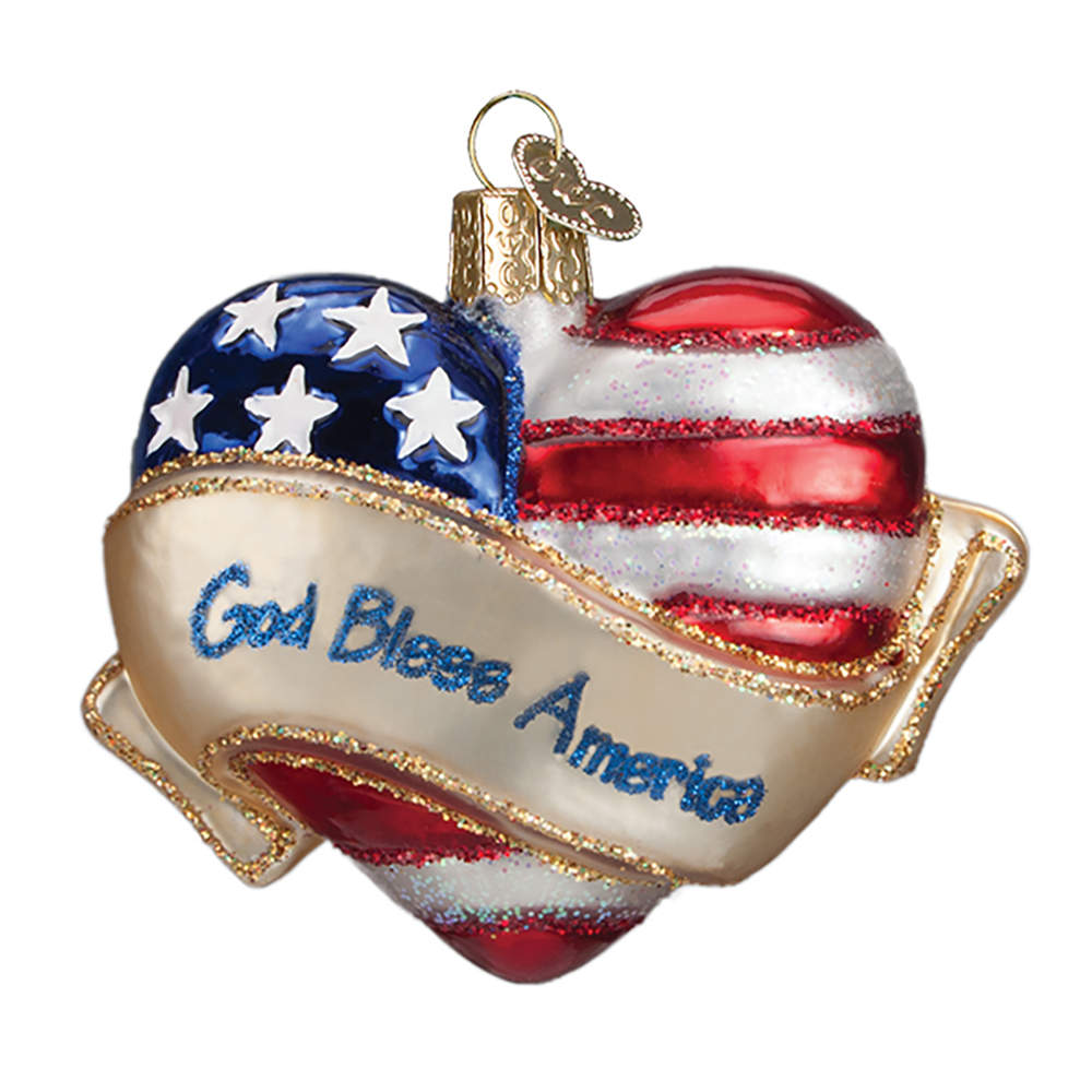 Old World Christmas God Bless America Heart - No Box Nb2034 by Old World Christmas (Newer)-1