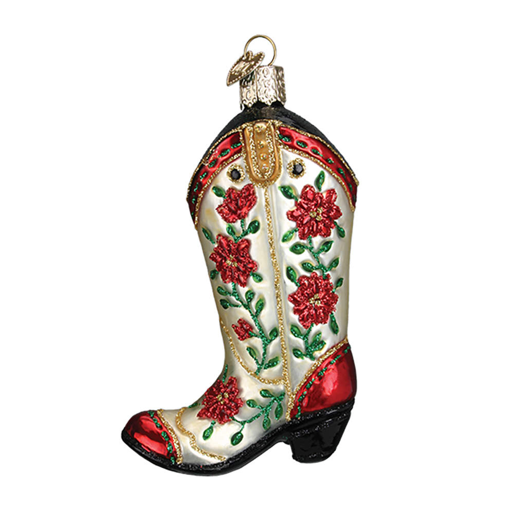 Old World Christmas Christmas Cowgirl Boot - No Box Nb1963 by Old World Christmas (Newer)-1