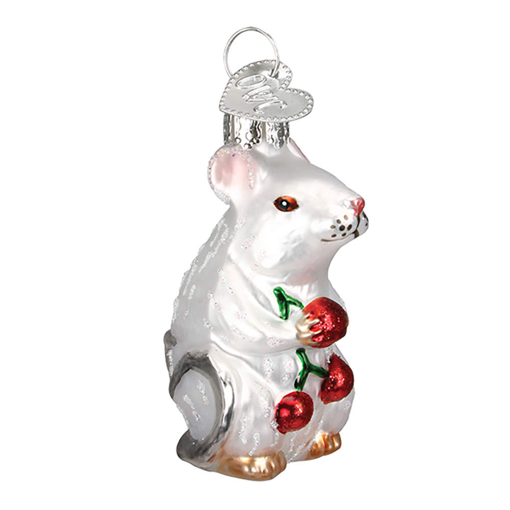 Old World Christmas Mouse-White - No Box Nb1827 by Old World Christmas (Newer)-1