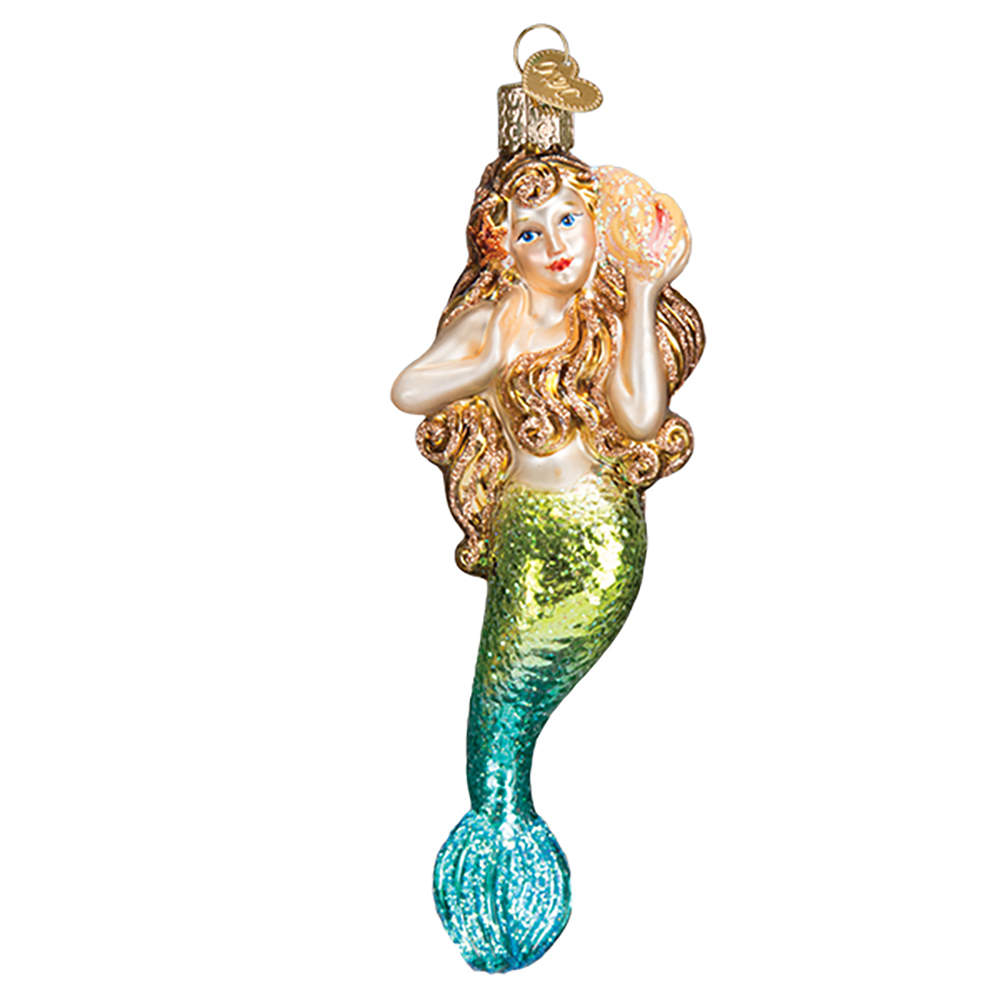 Old World Christmas Mermaid With Shell - No Box Nb1699 by Old World Christmas (Newer)-1