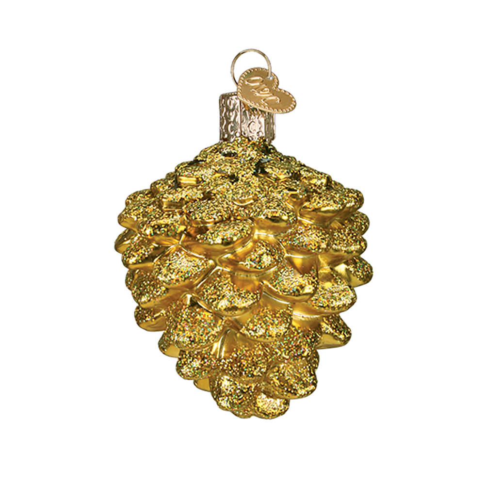 Old World Christmas Small Gold Pine Cone - Nb1065, No Box by Old World Christmas (Newer)-1