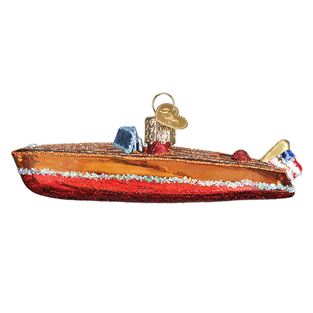 Old World Christmas Classic Wooden Boat - No Box Nb3011 by Old World Christmas (Newer)-1