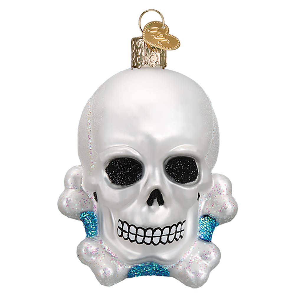 Halloween Skull & Crossbones - No Box by Old World Christmas (Newer)-1