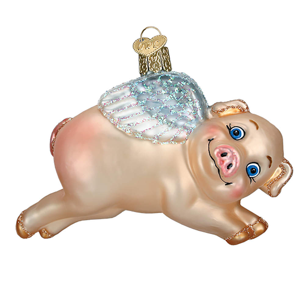 Old World Christmas Flying Pig - No Box Nb1577 by Old World Christmas (Newer)-1