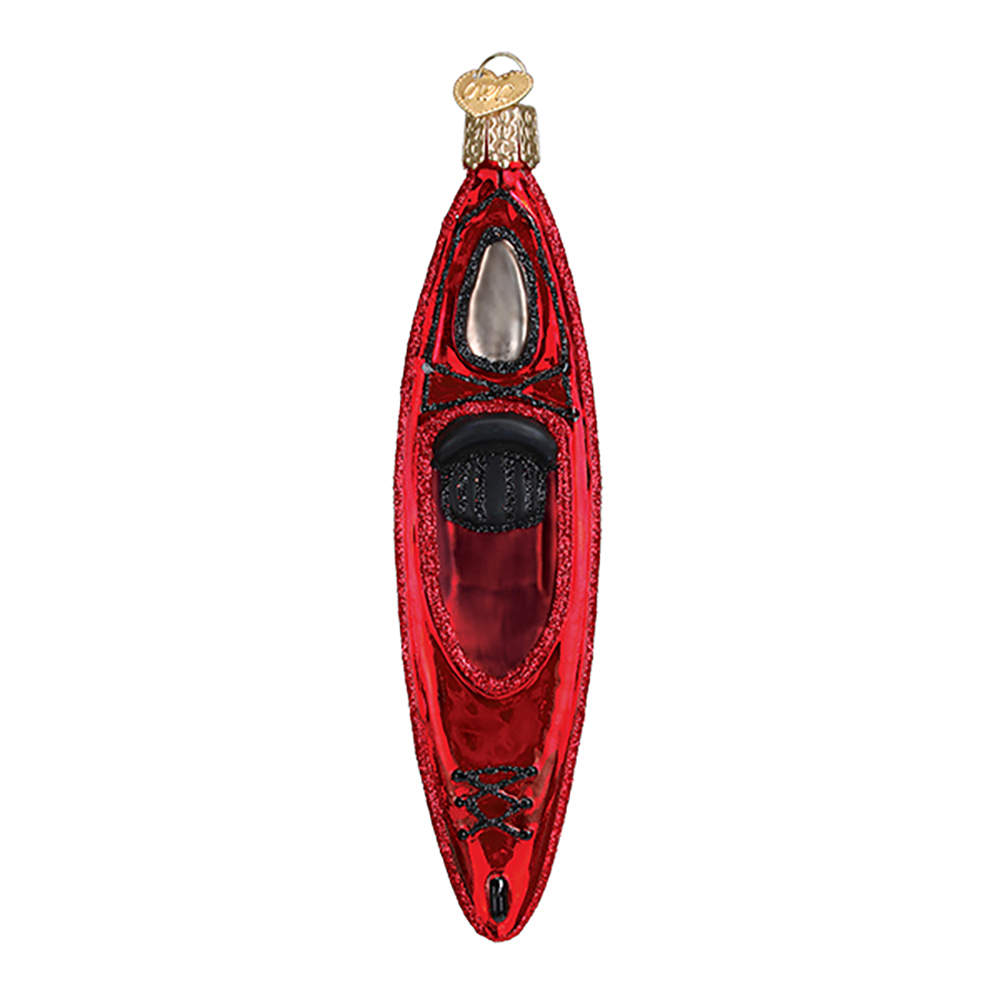 Old World Christmas Kayak - Red - No Box Nb1681 by Old World Christmas (Newer)-1