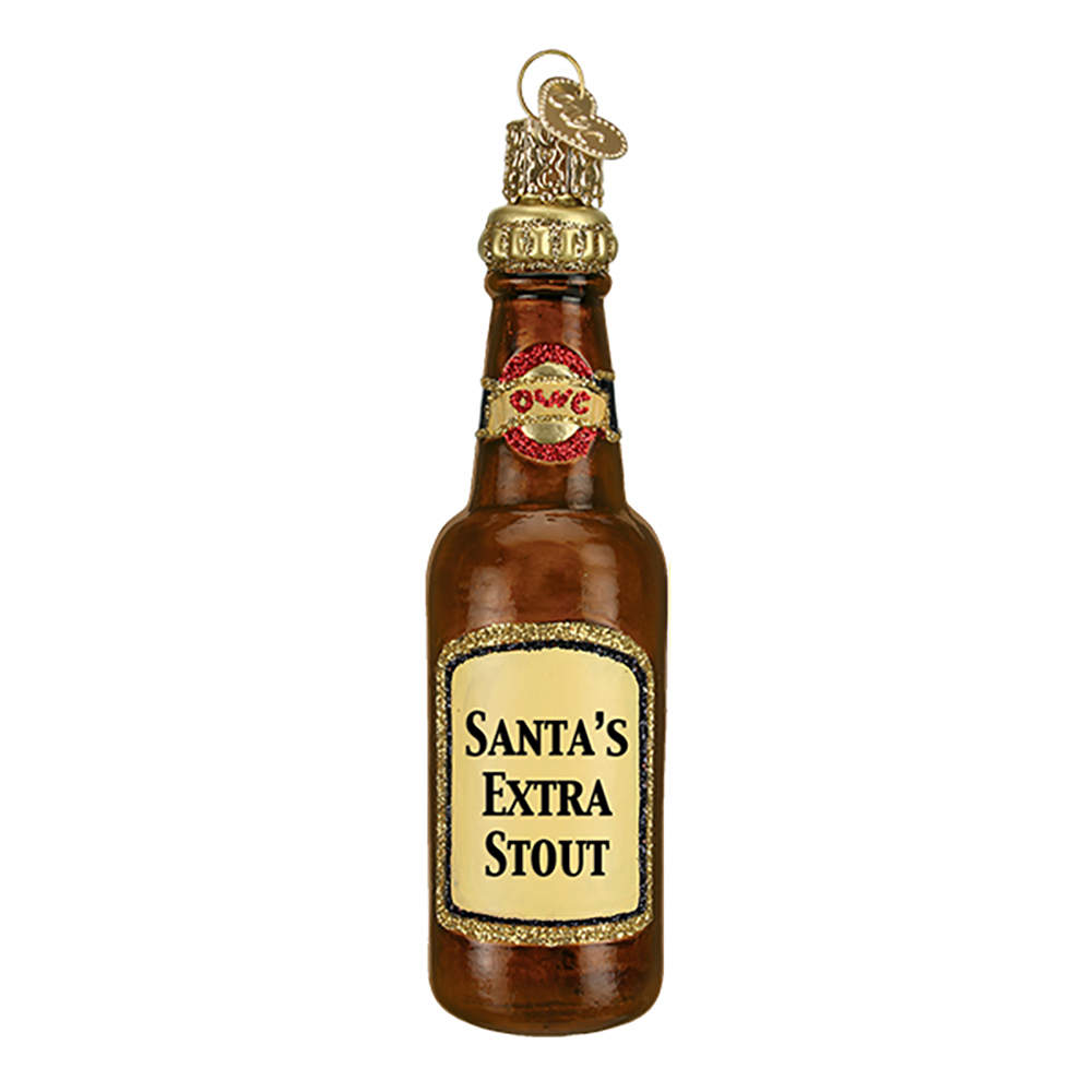Wine, Spirits & More Beer Bottle - Santas Stout - No Box by Old World Christmas (Newer)-1