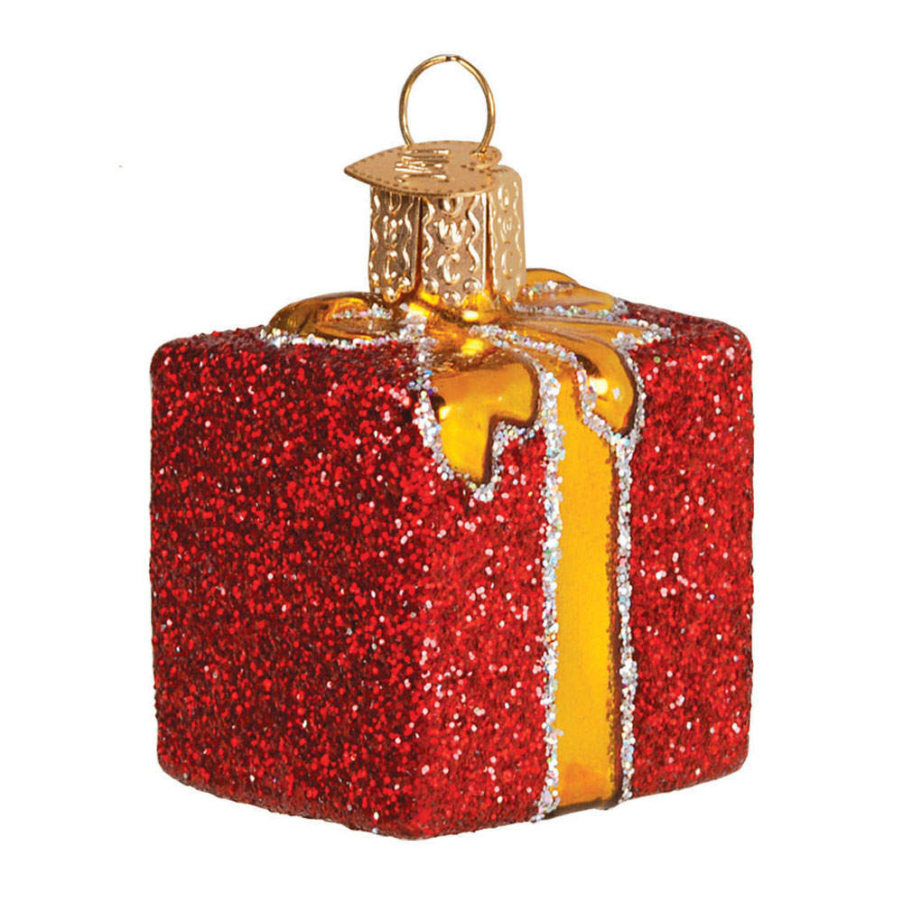 Old World Christmas Gift Box-Red With Gold Bow - Nb959, No Box by Old World Christmas (Newer)-1