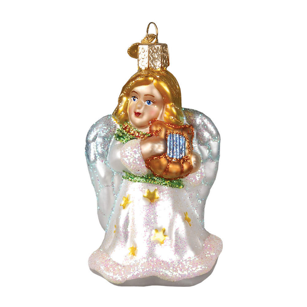 Angels Angel With Lyre-White - No Box Nb57a by Old World Christmas (Newer)-1