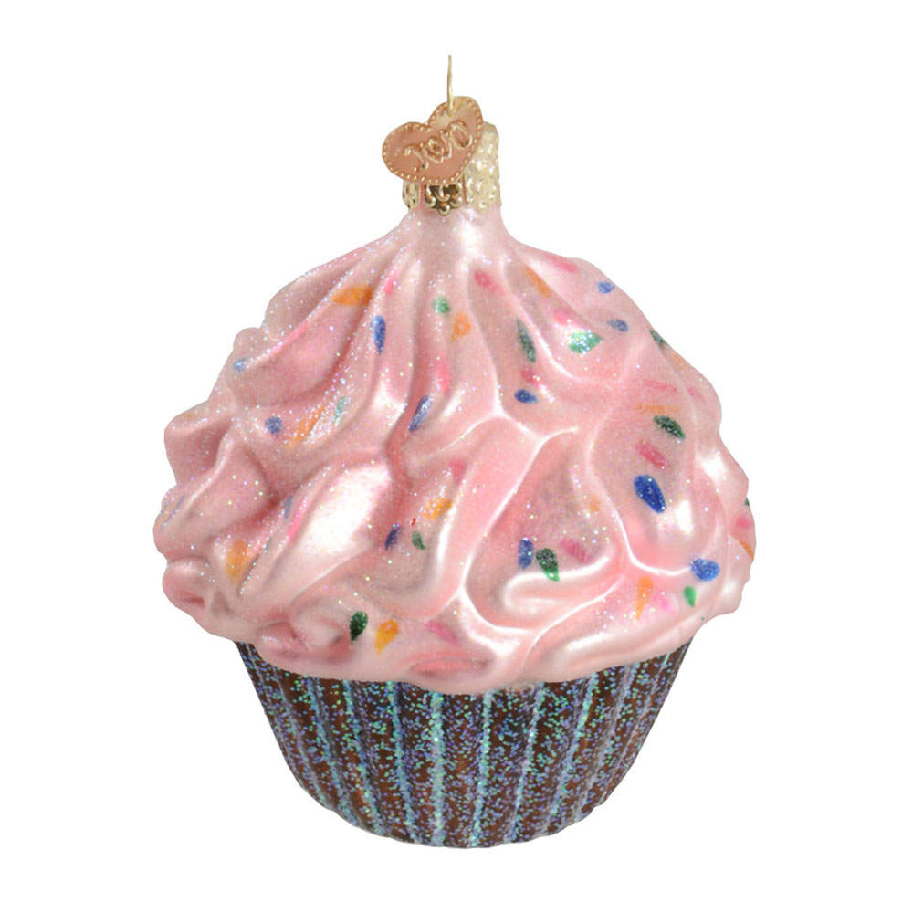 Old World Christmas Chocolate Cupcake - Pink - No Box Nb2113 by Old World Christmas (Newer)-1