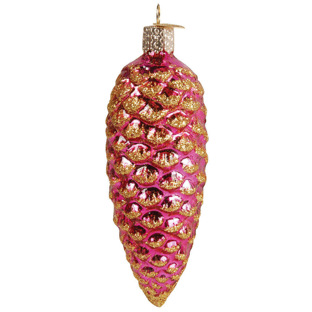 Old World Christmas Shimmering Cone-Pink - Nb1054, No Box by Old World Christmas (Newer)-1