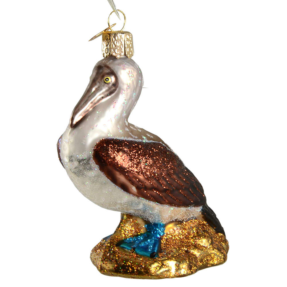 Birds-Hanging Blue-Footed Booby - No Box by Old World Christmas (Newer)-1